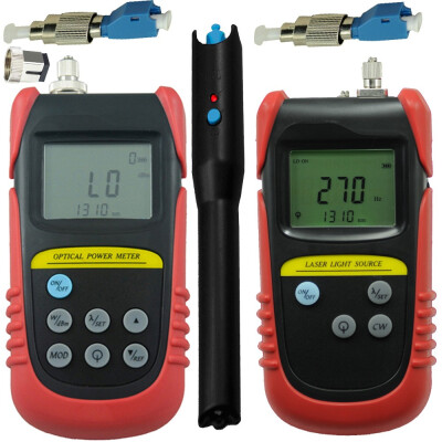 

70dB to 6dB Optical Power Meter 1310nm1550nm Optical laser light source 5mw fiber visual fault locator 2 FC to LC adapter