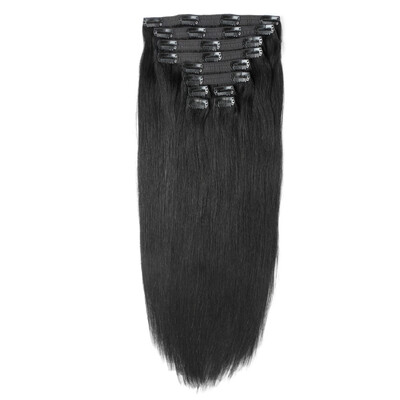 

Bhf Hair Clip In Human Hair Extension 10PiecesSet Peruvian Hair Silky Straight Double Drawn Hair Weave 160G1 1B246 613p27