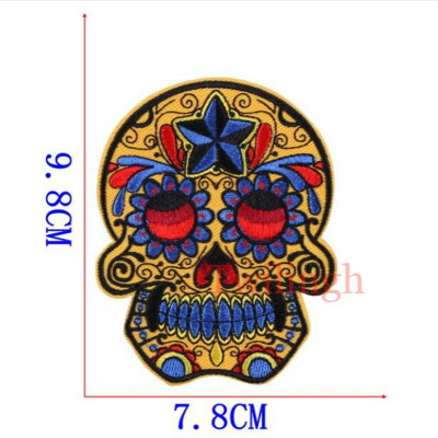 

twilingh Patches Sewing Iron-On Accessories Patchworks Skull Embroidered Sequined Patches For Clothing