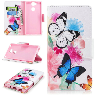 

BEFOSPEY Painting PU LeatherSoft TPU Card Slot Stand Wallet Case For Sony Xperia XA252"2018