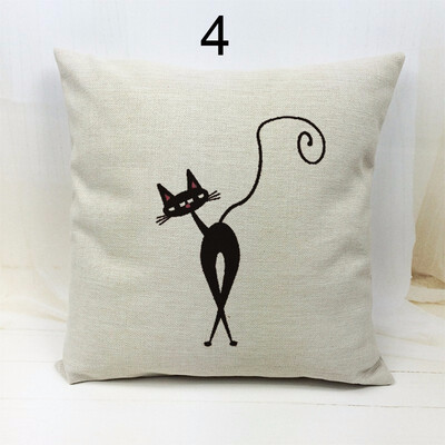 

Universal Fashion Popular Vintage Black Cat Square Pillowcase Cotton Linen Throw Pillow Case Sofa Cushion Cover Home Car Decor