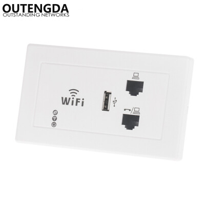 

300Mbps 120118 IN-Wall Wireless AP for Hotel Domitory Office Rooms USB Charge Interface Access Point Socket WiFi Extender Router