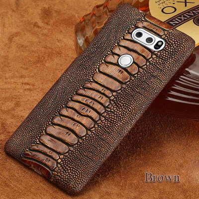 

Genuine Leather Phone Case For LG V30 Case Ostrich Foot Texture For LG G3 G4 Back Cover