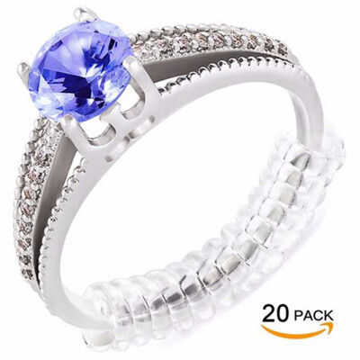 

20 transparent silicone ring adjusters can change the size of the ring to fit your fingerwhile the ring regulator has two sizes