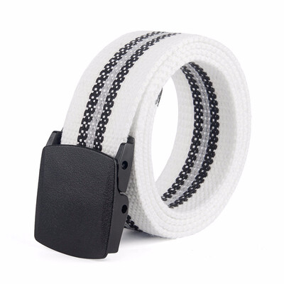 

Metal-free buckle belt striped canvas belt woven belt canvas belt casual cotton belt