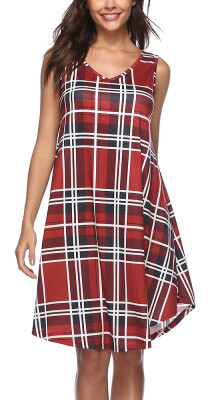 

Knee Length Summer Dresses Plaid Dress For Women