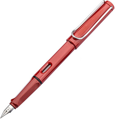 

Hero HERO 359 Positive posture red EF tip thin slab craft student pen 6 pieces of ink sac gold pen signature pen