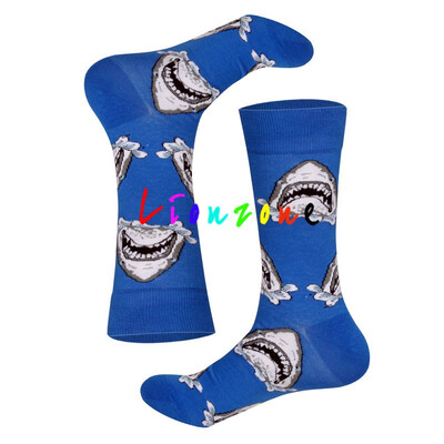 

LIONZONE Hot Happy Socks Unisex With Baboon Lobster Whale Shark Animals Stripe Dots Brand Designer Funny Socks Lovers Gift