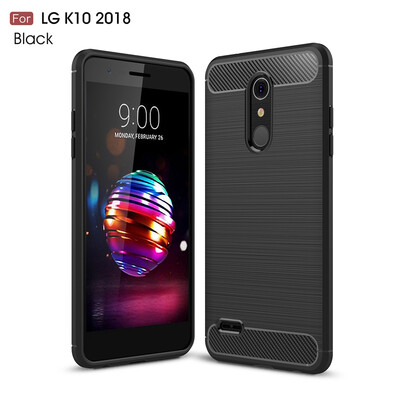 

Goowiiz Phone Case For LG K8 2018K10 2018 Fashion Slim Carbon Fiber TPU Soft Silicone Prevent falling
