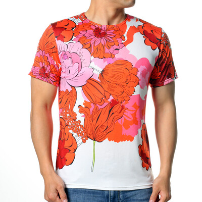 

Mens Summer Flowers Printed Short Sleeves T-Shirts