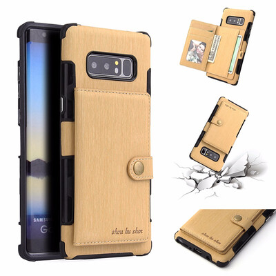 

SHS Phone Case For Samsung Galaxy S8S8 PlusNote 8 Fashion Concise Leather Wire Drawing Multifunction Purse