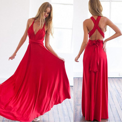 

Sexy Women Multiway Wrap Convertible Boho Maxi Club Red Dress Bandage Long Dress Party Bridesmaids Infinity Robe Longue Femme