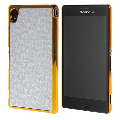 

MOONCASE Flash Flake Skin Gold Chrome Hard Back Case Cover for Sony Xperia M4 Silver