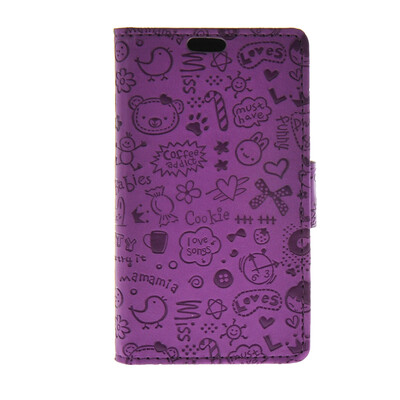 

MOONCASE Cute Little Witch Leather Side Flip Wallet Card Holder Stand Pouch ЧЕХОЛ ДЛЯ LG Joy H220 Purple