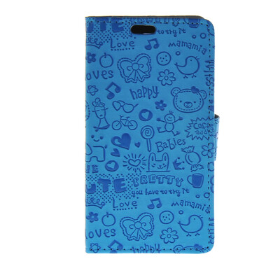 

MOONCASE Cute Little Witch Leather Side Flip Wallet Card Holder Stand Pouch ЧЕХОЛ ДЛЯ LG Spirit H440 Blue