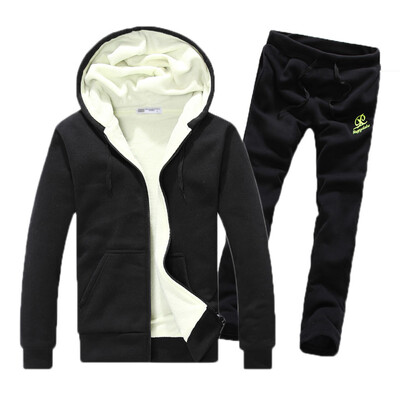 

Zogaa Winter Men's Suit Thick Add Wool Hooded Couple