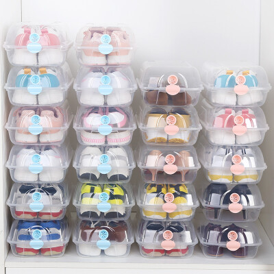 

HAIXIN Haixing Ms Transparent Shoe Box Saver Space Clamshell Plastic Womens Shoes Box Thicken Stackable Box Moisture Breathable Storage Box Blue Buckle 10 Pack