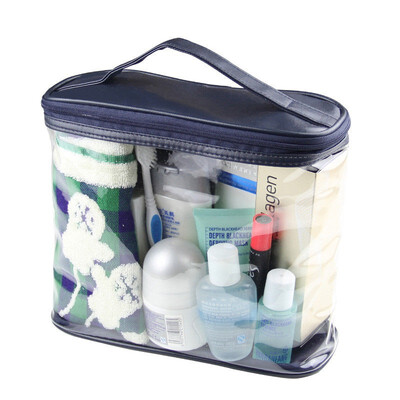 

Transparent Travel Large Folding Toiletry Cosmetic Organiser Bag With Top Handle
