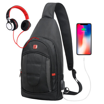 

SWISSGEAR Mens Chest Bag Business Shoulder Messenger Bag Waterproof Outdoor Sports Fashion Boys Small Pockets iPad Mini Casual Backpack SA-9360III mini Black