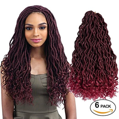 

6PacksLot Wavy Goddess Faux Locs Crochet Synthetic Braiding Hair 18 inch Soft Curly Fauxlocs Havana Mambo Twist Kanekalon Hair