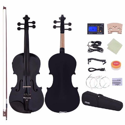 

44 Violin Ammoon Full Size 44 Solid Wood Electric Silent Violin Fiddle Style-4 Ebony Fingerboard Pegs Chin Rest Tailpiece A8S7C2