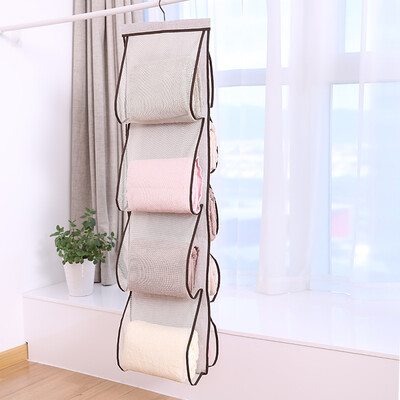 

FaSoLa multi-layer bag storage hanging bag cotton linen hanging type 9 grid