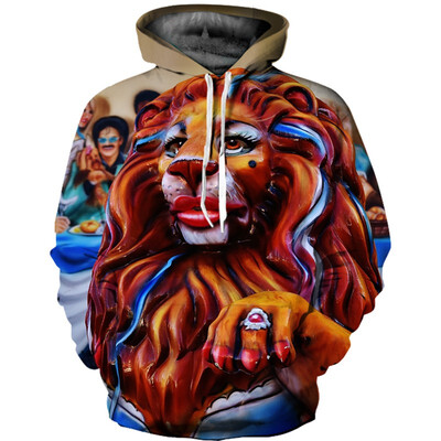 

QL-523 Mens Hoodie 3D Printed Women Pullover Sweater