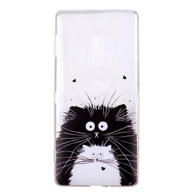 

MOONCASE Sony Xperia XZ2 high translucent painted TPU - black&white cat