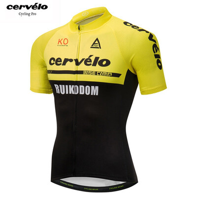 

Tour De France 2018 pro team Cervelo mens summer short sleeve cycling jersey Quick Dry bicycle clothing MTB bike wear