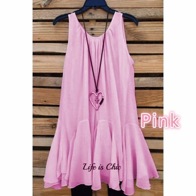 

New Fashion Women Sleeveless Sexy Tank Top Cool Chiffon Dressy Top T-shirt S5XL
