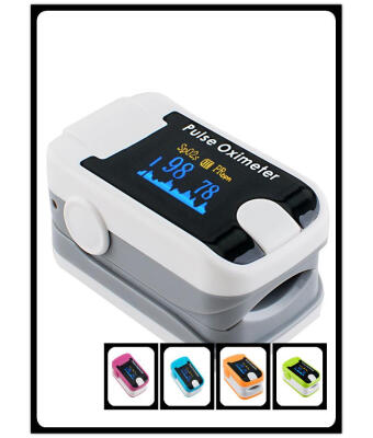 

White and Grey 8B7 OLED Fingertip Pulse Oximeter With Audio Alarm & Pulse Sound - Spo2 Monitor Finger Puls Oximeter