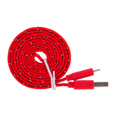 

3/6/10Ft Durable Braided Flat 8Pin Double-sided USB Data Sync Charger Cable Cord for iPhone 5 5S 6 6S Plus iPad 4 5 Air iOS9