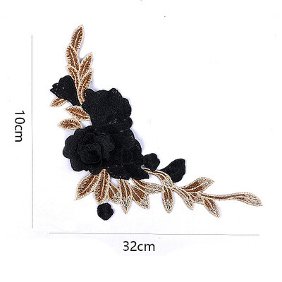 

Sunbling Big Flower Patch Clothing Embroidery Applique For Wedding Dress Lace Multilayer Flower DIY Handmade