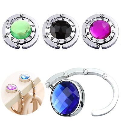 

Folding Hook Hanger Holder Foldable For Handbag Bag Purse Clothing Accessories With Trendy Rhinestone