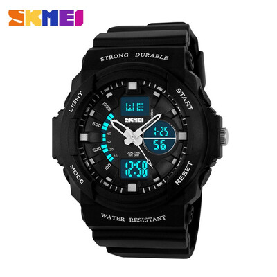 

SKMEI Brand For Men Sports Vintage Watch LED Jelly Military Uniform Mens Watches Wrist Watch 50m Waterproof Student Watch