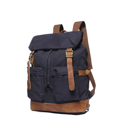 

Retro Vintage canvas Travel Bag Pockets Roll top adjustable belt laptop Large Capacity Designer backpack women men bag batohy