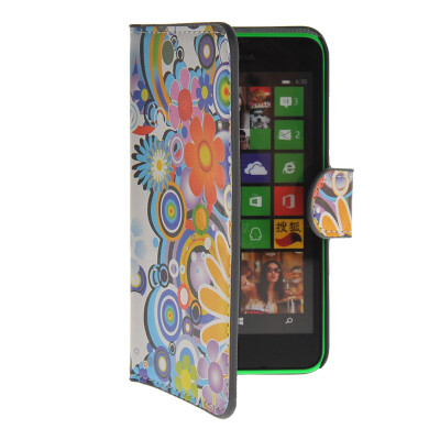 

MOONCASE Flower style Leather Side Flip Wallet Card Slot Stand Pouch чехол для Nokia Lumia 630