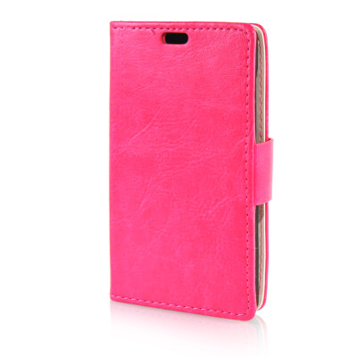 

MOONCASE Leather Side Flip Wallet Card Slot Pouch Stand Shell Back Case Cover for Microsoft Lumia 435 Hot pink