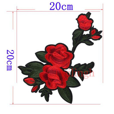 

1 Pcs Big 3D Patches Sew-on Flower Patch Embroidery Sequin Motif Red Rose Applique Garment Women DIY Clothes Sticker Wedding