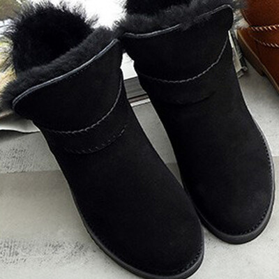 

Suede winter ankle boots women sheep fur inside women snow boots