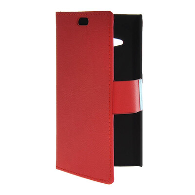 

MOONCASE Slim Leather Side Flip Wallet Card Slot Pouch with Kickstand Shell Back чехол для Nokia Lumia 730 Red