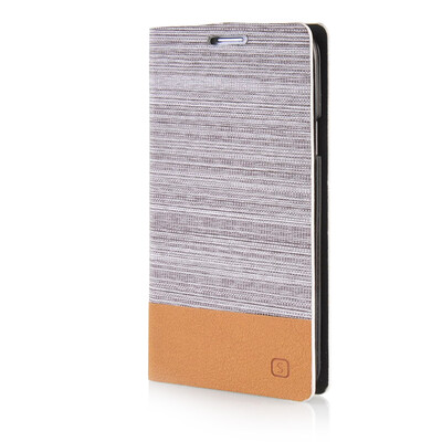 

MOONCASE Canvas Design Leather Side Flip Wallet Pouch Stand Shell Back Case Cover for Samsung Galaxy S5 Light Brown