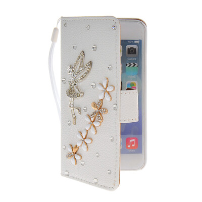 

MOONCASE Luxury Crystal Rhinestone Leather Side Flip Stand Shell Back ЧЕХОЛ ДЛЯ Apple iPhone 6 ( 4.7 inch )
