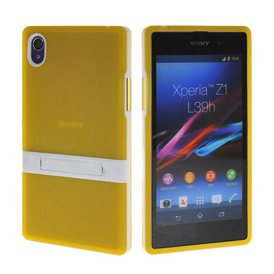 

MOONCASE Мягкие гибкие силиконовый гель ТПУ кожи с Kickstand чехол для Sony Xperia Z1 желтый