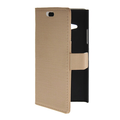 

MOONCASE Slim Leather Side Flip Wallet Card Slot Pouch with Kickstand Shell Back чехол для Nokia Lumia 730 Beige