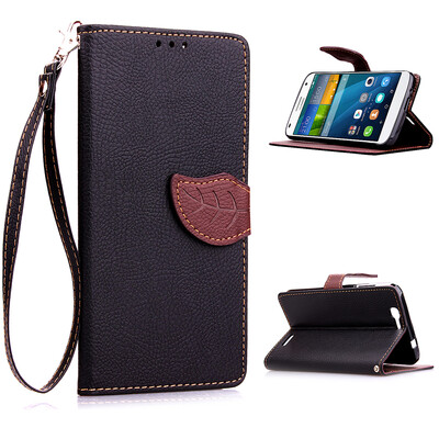 

MOONCASE [Leaves Magnetic Button] Premium PU Leather Flip Wallet Card Slot Bracket Back Case Cover for Huawei Ascend G7