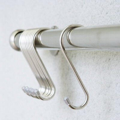 

Jingdong Supermarket] Ou Runzhe stainless steel -type home bathroom double-sided hook 10 loaded