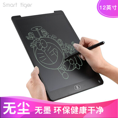 

Smart Tiger Childrens LCD Tablet Painting Graffiti Drawing Blackboard Light Board Writing Board Electronic Board Environmental Draft Paper 12 Inch Black