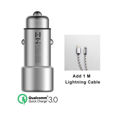 

Original Xiaomi ZMI Car Charger QC 30 Dual USB Port Quick Charge 5V24A 9V2A 12V15A Metal for iPhone iPad Samsung LG