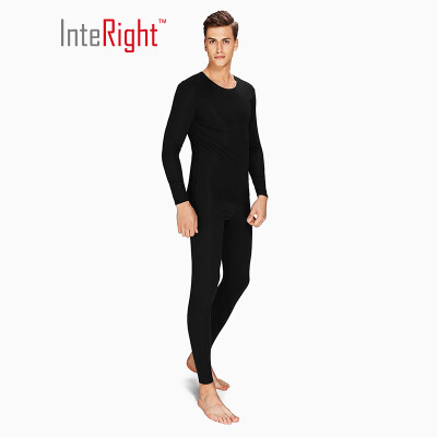 

INTERIGHT thermal underwear male 30 modal soft skin-friendly round neck with a tailored mens suit black M